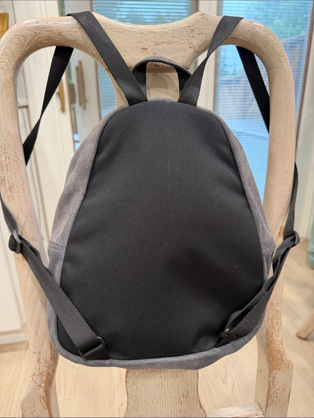 BNWOT JANSPORT HALF PINT MISTRAL GREY SUEDE LEATHER MINI BACKPACK